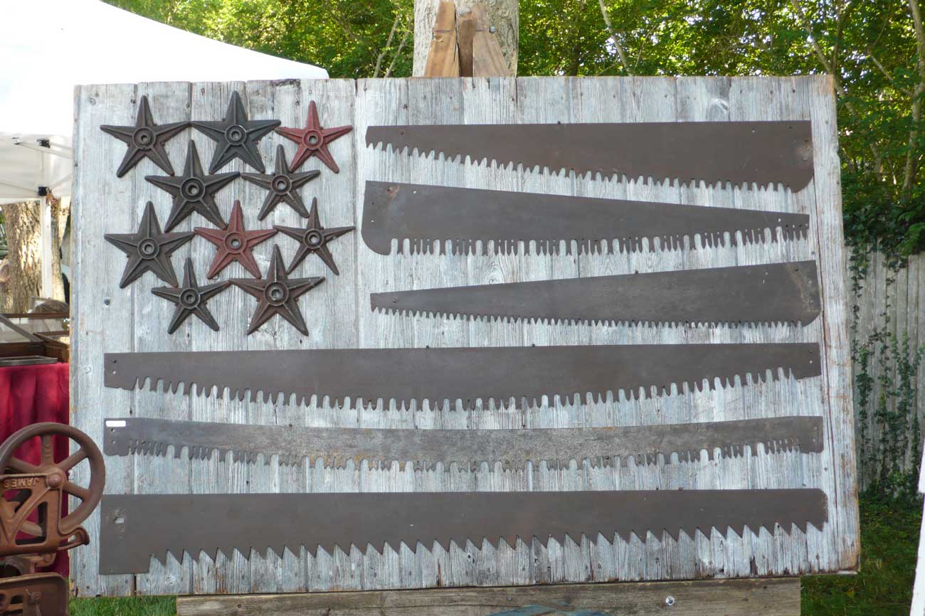 East Hampton Antiques Show - American Flag made of old tools