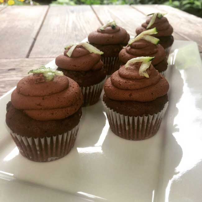 vegan chocolate zucchini cupcakes (made with fabanaise Chocolate Zucchini Muffin