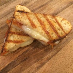 Grilled Cheese Panini with Tomato Bacon Jam