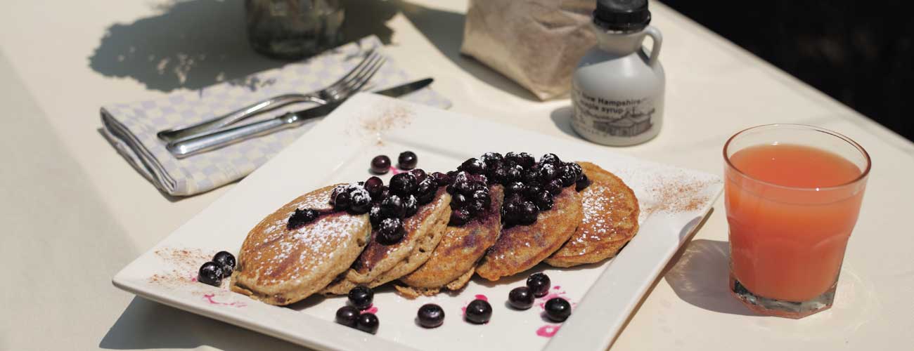 Blueberry Pancakes from Carolyn's Kitchen at Mill House Inn East Hampton NY Blueberry Pancakes from Carolyn's Kitchen at Mill House Inn East Hampton NY