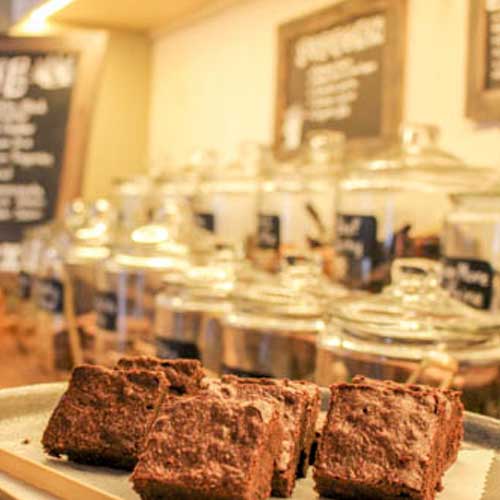 Dark Chocolate Coffee Flour Brownies (image courtesy of Compass+Twine)