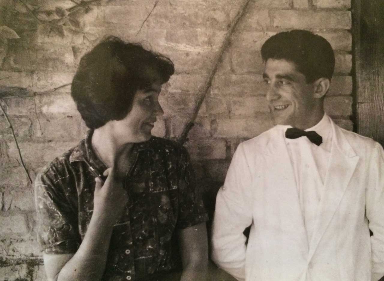 Image of Sylvia Muller’s mother with head Waiter Gianni at the Locanda Cipriani Torcello, 1960