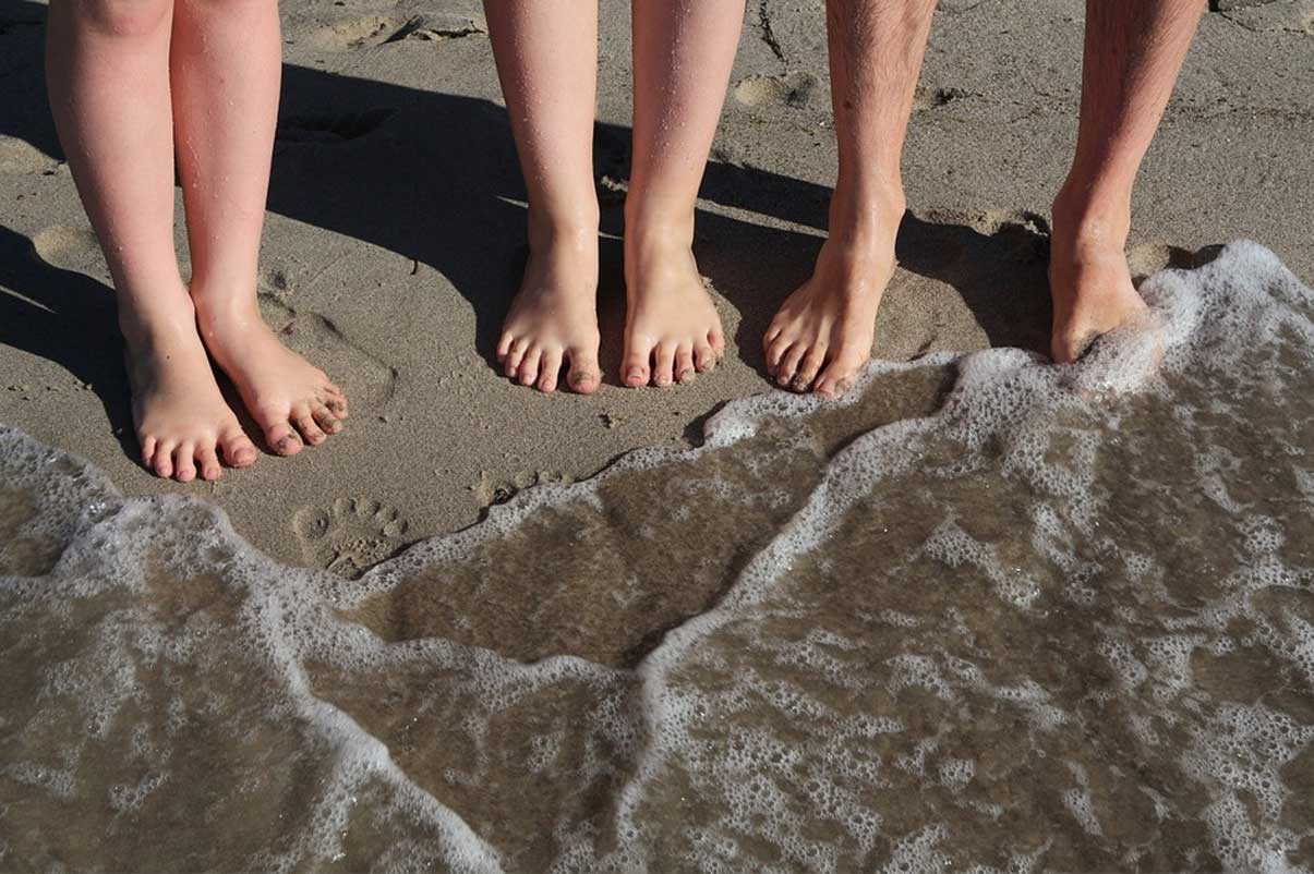 Image of Feet at the Edge of a Wave