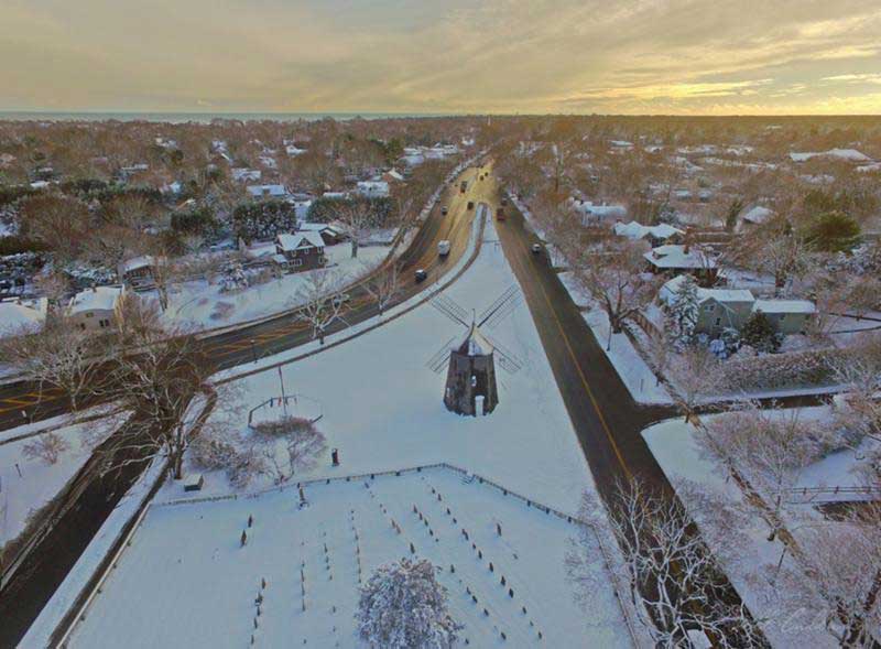 East Hampton Aerial with Snow