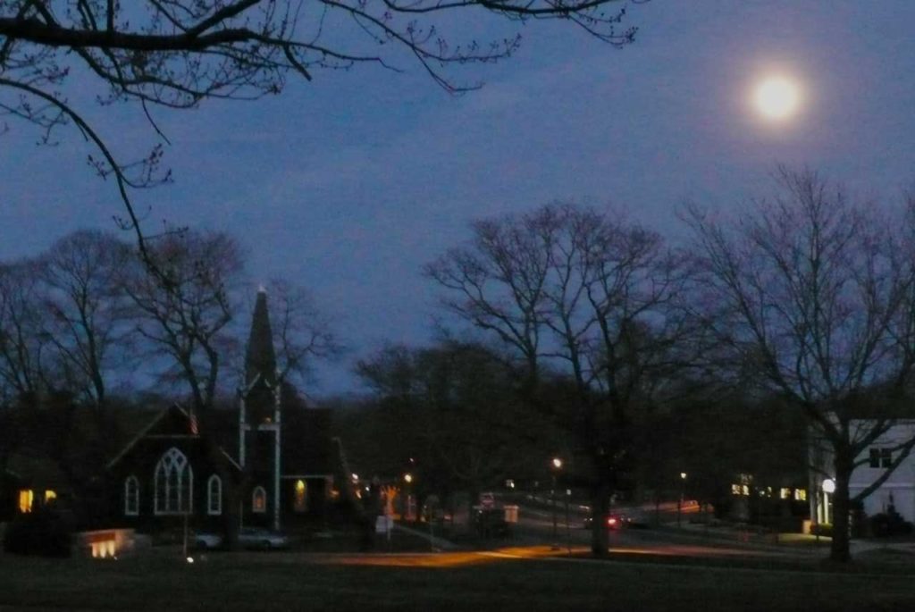 Almost the Same Shot Across the Green, but It’s Darker Now and the Full Moon Makes All the Difference . . .