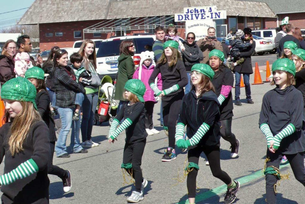 St Patty’s Parade Montauk Girls Marching