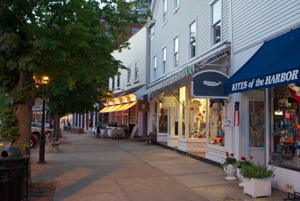 Sag Harbor, Main Street Shops at Dusk