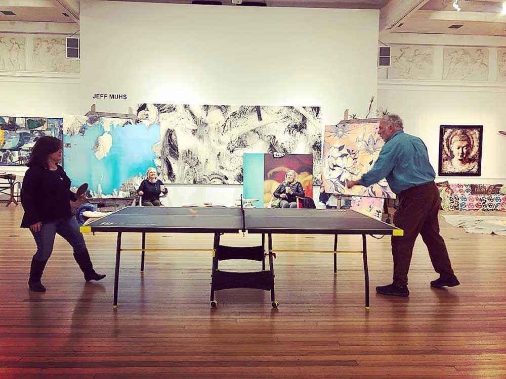 Southampton Arts Center -Takeover - Playing Ping Pong with the Artists in Residence
