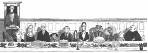 Addams Family at Dinner Cartoon - Charles Addams Foundation