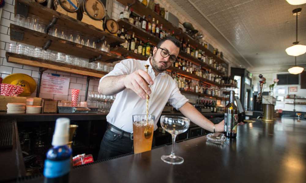 The Bar at Almond, Bridgehampton - Steve Roux Bartender - Wil Weiss for Long Island Pulse