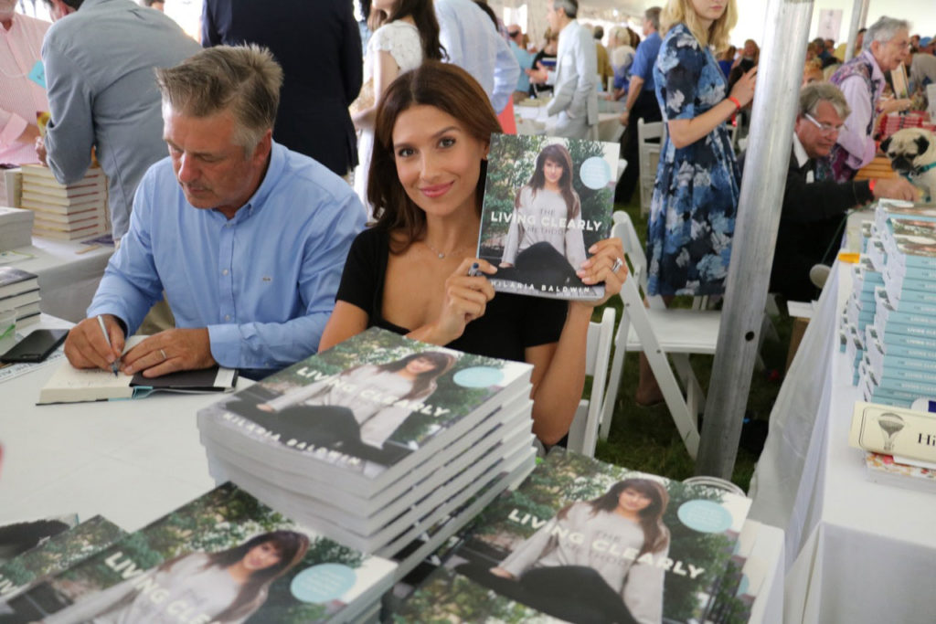 Alec and Hilaria Baldwin with their Books at Authors Night 2017 - Photo by Leigh Anderson for LIPulse