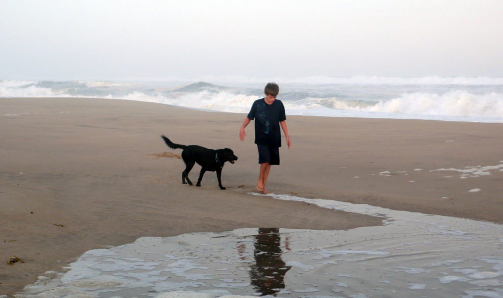 Walking with Your Boy on Main Beach