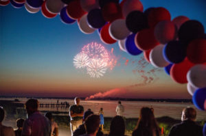 Grucci Fireworks over Shinnecock Bay at the SFAH Family Picnic, Courtesy of Tony Bowles