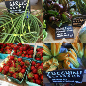Balsam Farms Early Summer Produce: Garlic Scapes, Radicchio, Strawberries, Zucchini Blossoms