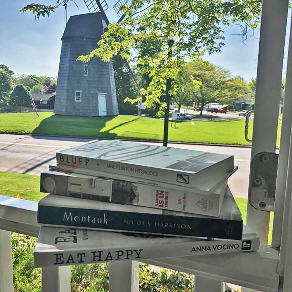 Bedside Reading Books on Mill House Inn Front Porch