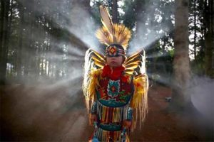 Portrait of a Child in Full Regalia at the Shinnecock PowWow - Photograph by Matt Ballard