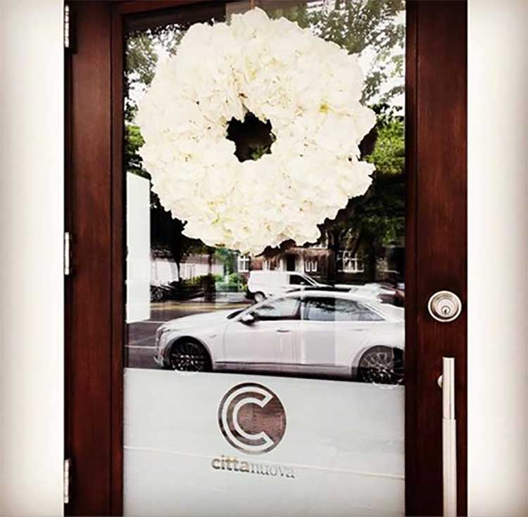 A White Wreath on the Citta Nuova Door