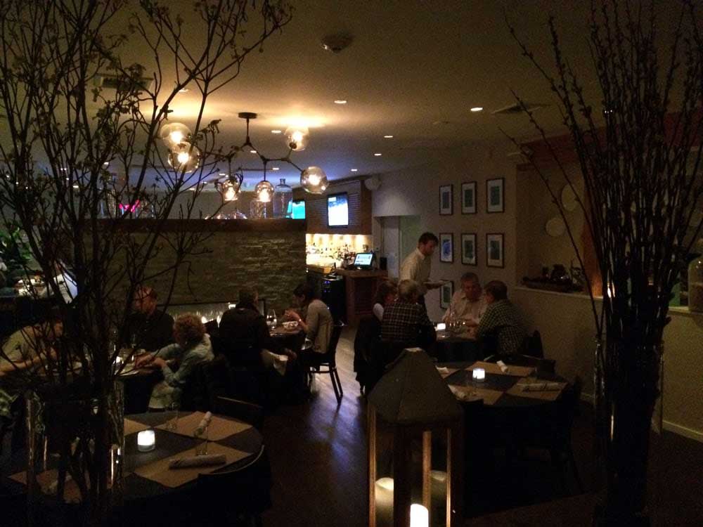 The Highway Restaurant Interior at Night