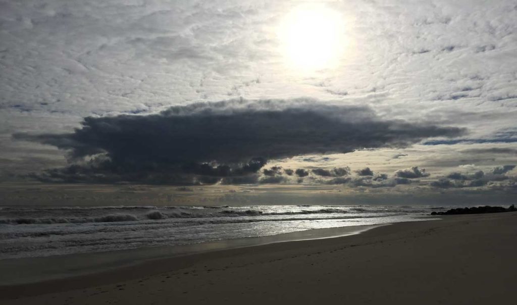 East Hampton Beach - Winter Sun Through Clouds